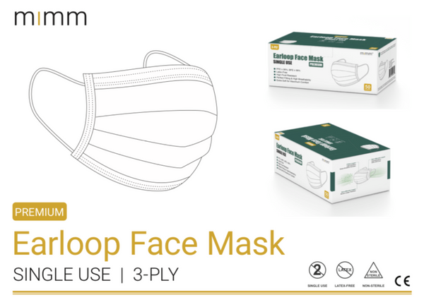 Disposable Earloop face Mask - Box of 50